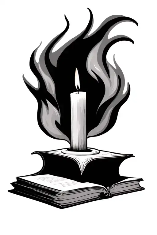 Book And Candle Flame