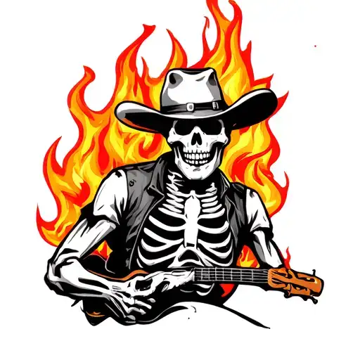 Skeleton Cowboy Fire