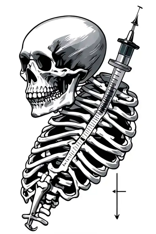 Syringes Like A Skeliton With The Ribs As The Measurements