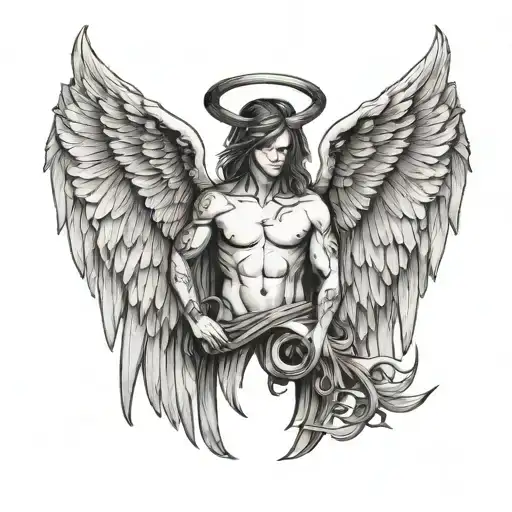 Angel Wings With Out Figure And Devil Horn