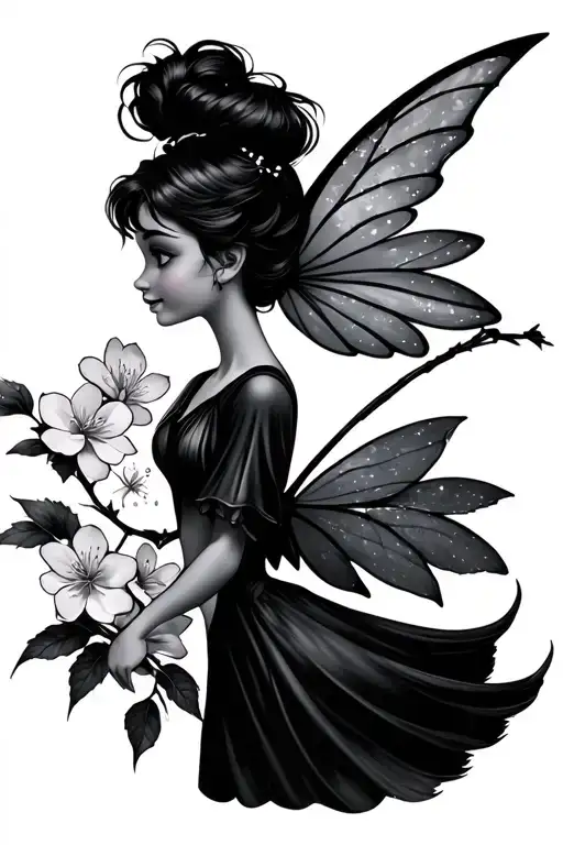 Tinkerbell And Cherry Blossoms