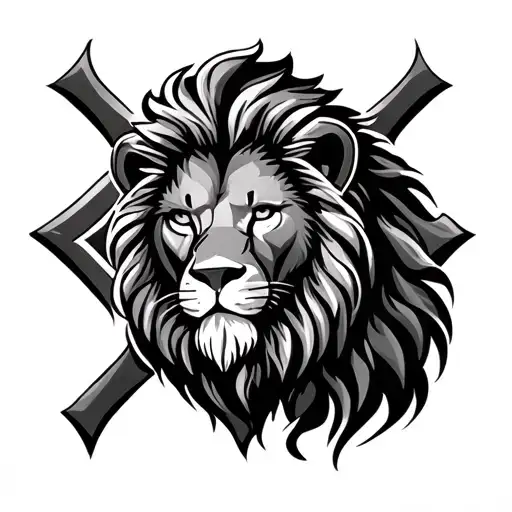 Lion Of Judah With Cross Chest