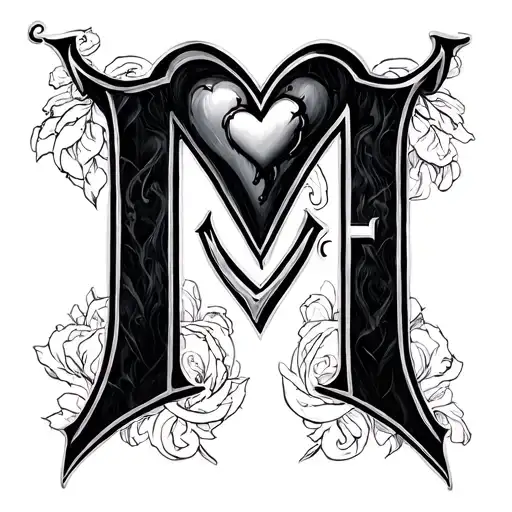 Heart With The Letter M F S