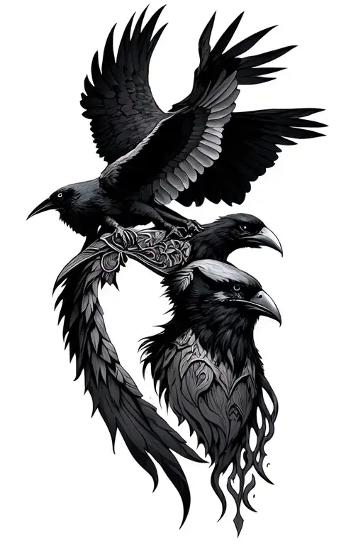Raven On The Shoulder Of A Valkyrie