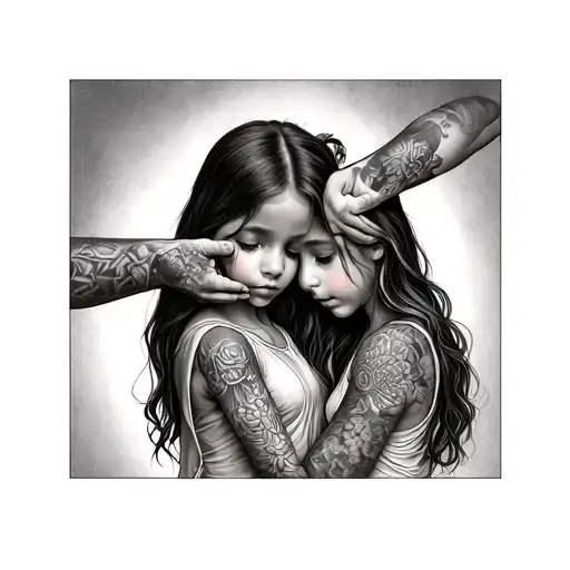 Daughter Hands Holding Head Up