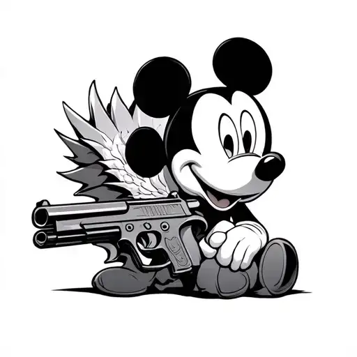 Mad Mickey Mouse With Draco Gun Intertwined