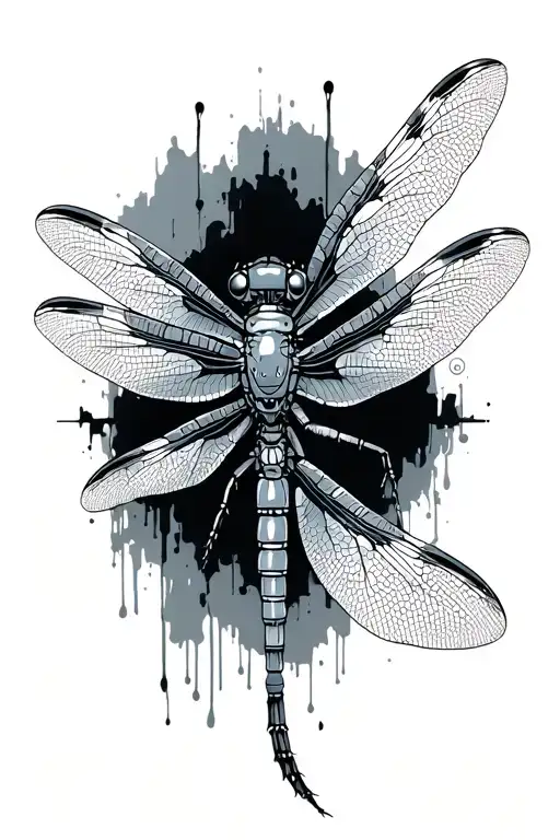 Mechanical Dragonfly Perched