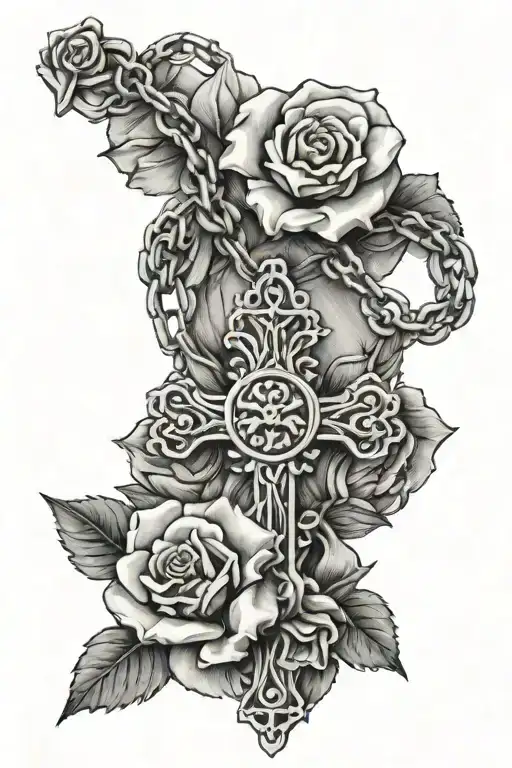 Rosary With Roses Intertwined