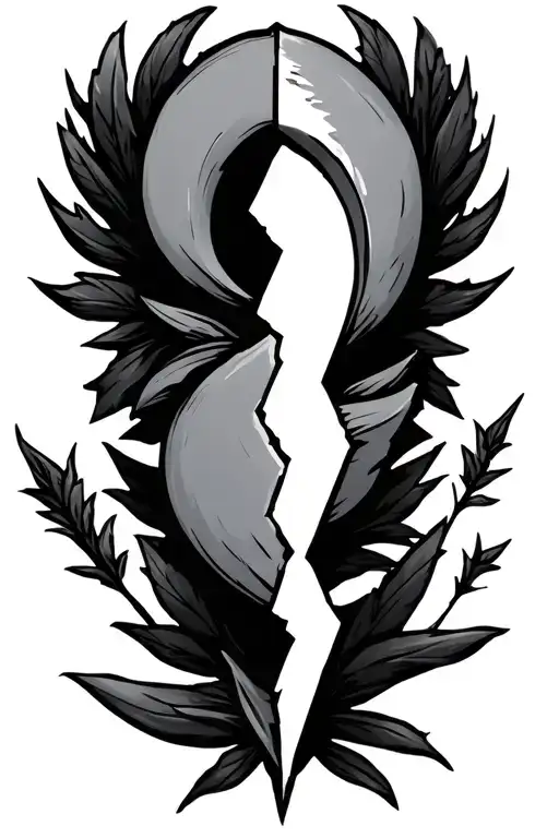 Fore Arm Sleeve With A Arrow That Is Broken In The Middle And In The Gapmis A Semicolon