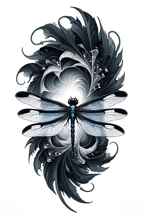 Fractal Dragonfly Perched