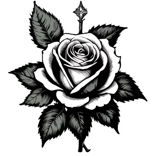 Tarot Card With A Rose And The Sign Of Gemini