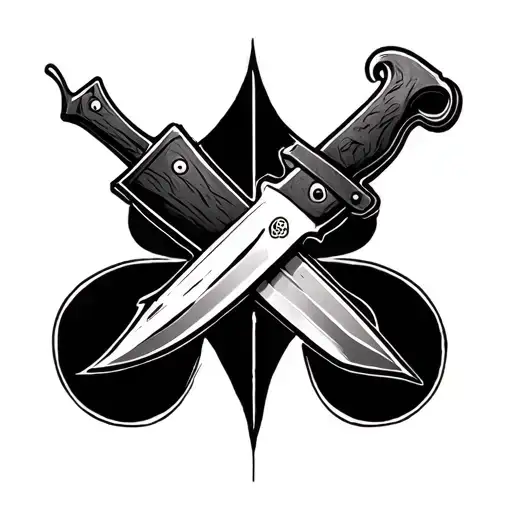 Fireflies Symbol From The Last Of Us Video Game With Ellies Stiletto Knife Down The Middle