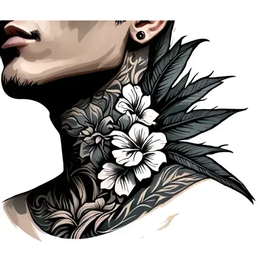 Aloha Neck Tattoo For Men