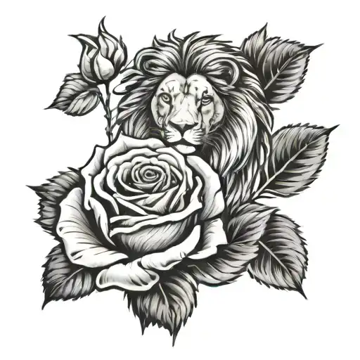 A Rose That Has A Lion Inside And Has The Meaning Of Love And Life