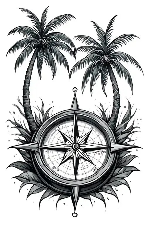 Palm Tree And Compass