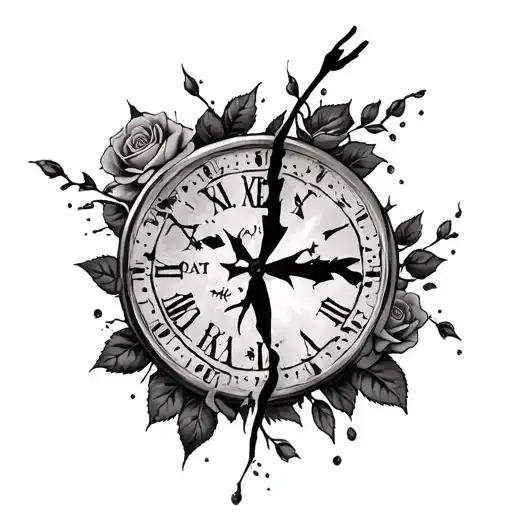 2 Kids Names Cross Roses Broken Clock