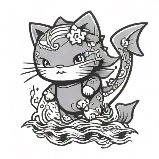 Hello Kitty In Shark Onesie