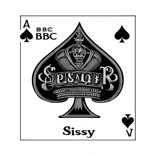 Queen Of Spades Symbol With Text 'Bbc Sissy'