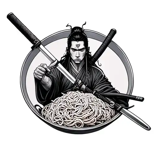 Savior Hashirbea Ramen Noodles With A Katana