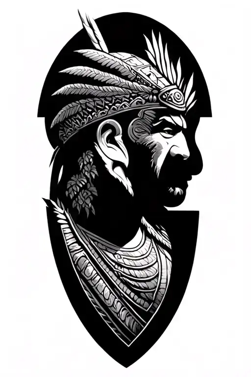 Filipino Lapu Lapu Warrior And Half Side View