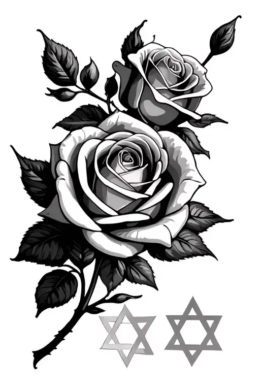 Compas Rose With Star Of David
