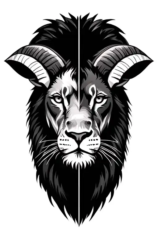 Half Lion Face Half Ram Face Made