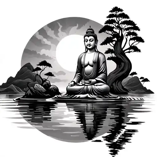Buddah Forming A Lake