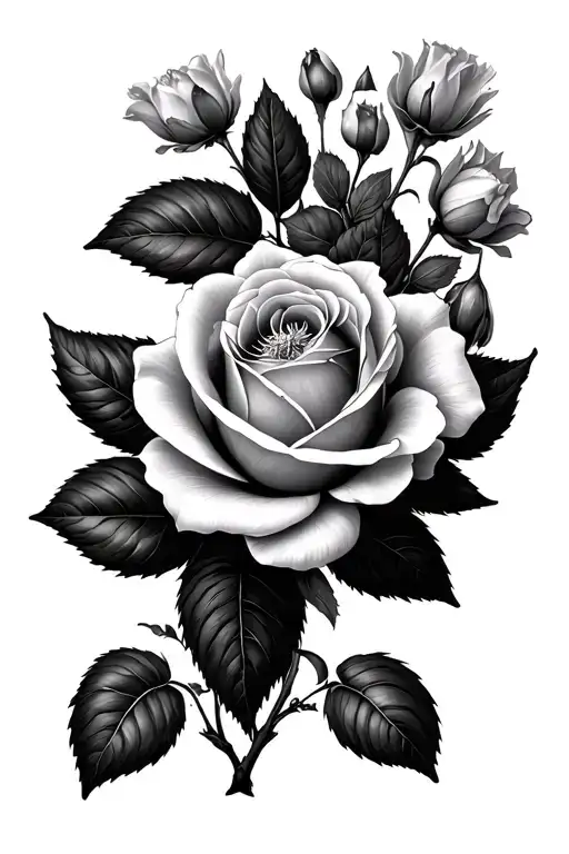 Magnolia Habiscus And Juliet Rose Laying On A Sweet Pea Flower Bed