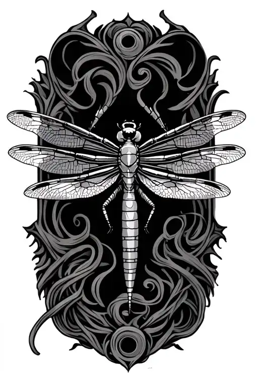 Biomechanical Dragonfly Perched