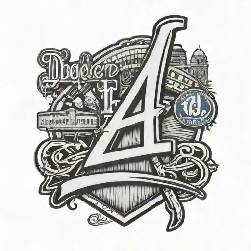 Dodgers La Logo 8 On Left 24 On Right