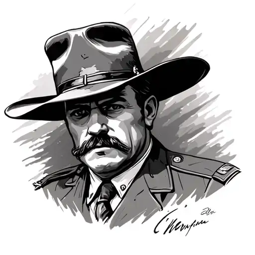 Colonel Douglas Mortimer For A Few Dollars More Line Sketch
