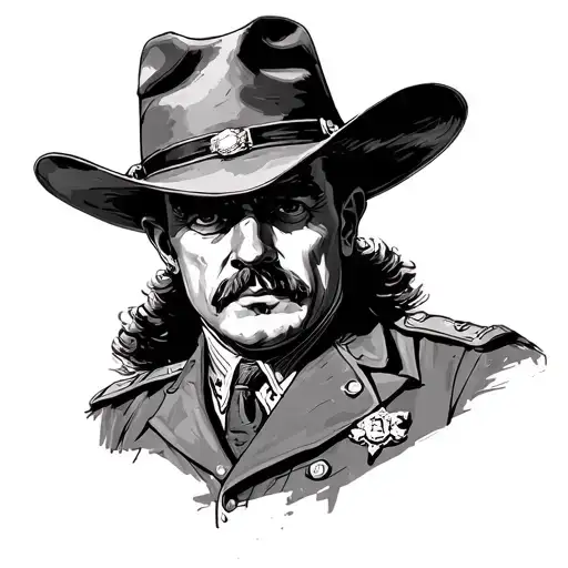 Colonel Douglas Mortimer For A Few Dollars More Line Sketch