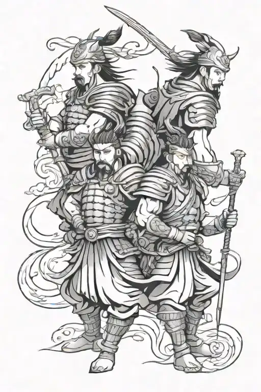 Chinese Warriors Standing Together