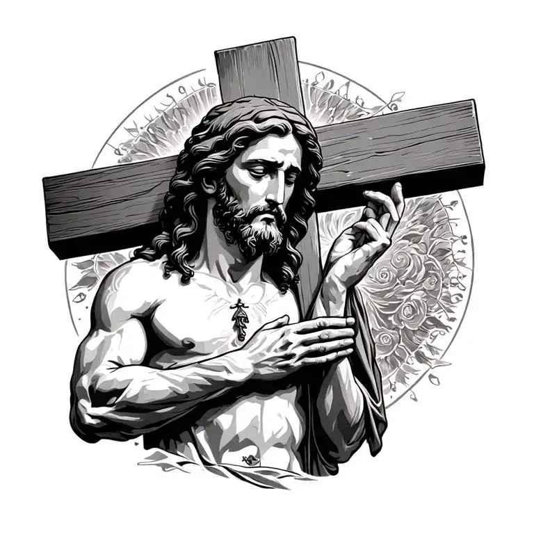 Jesus Caring The Cross