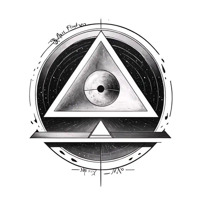 Triangle Inside Circle With Pinl Floyd Prism