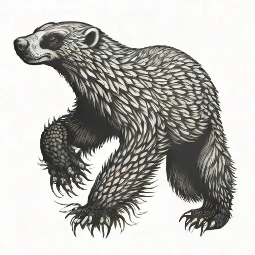 Honey Badger Tattoo Black And White