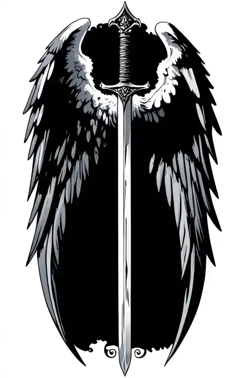 Sword And Angel Wings