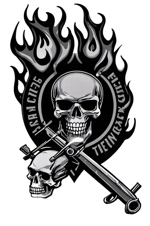 Air Assault Badge With Chopper Flames And Skulls