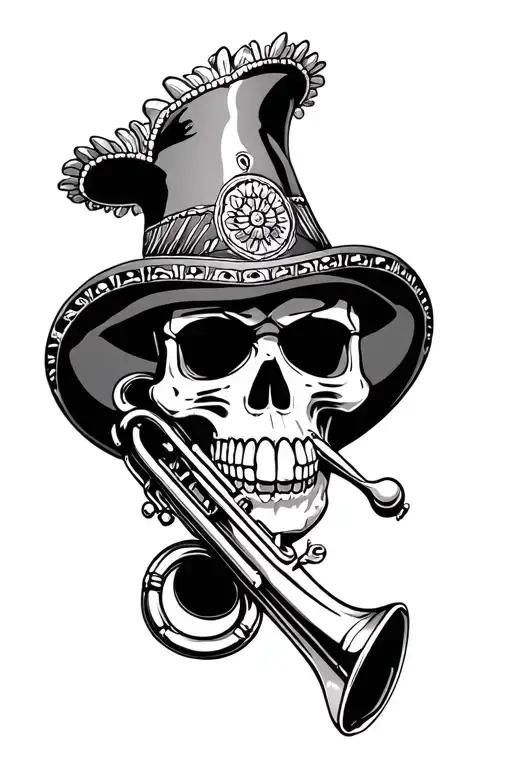 Mariachi Trumpet Skull