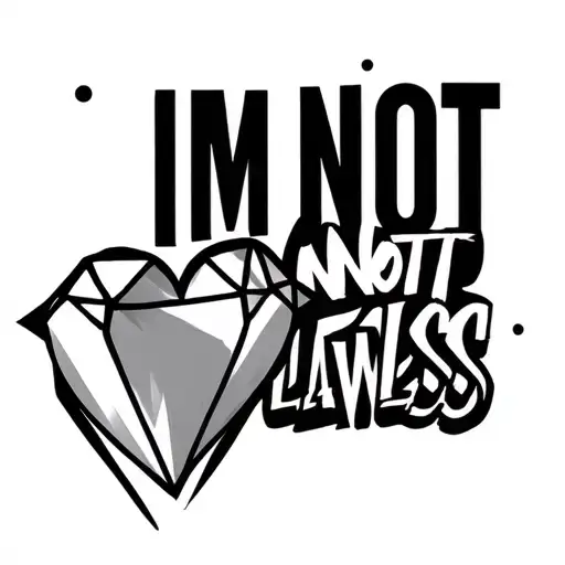 Im Not Flawless Quote With Diamond Heart