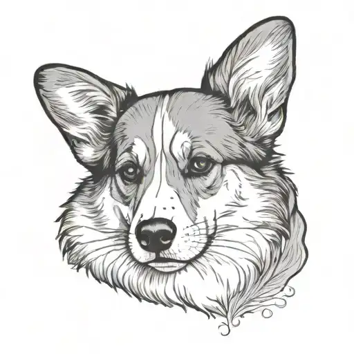 Subtle Corgi Ears Outline