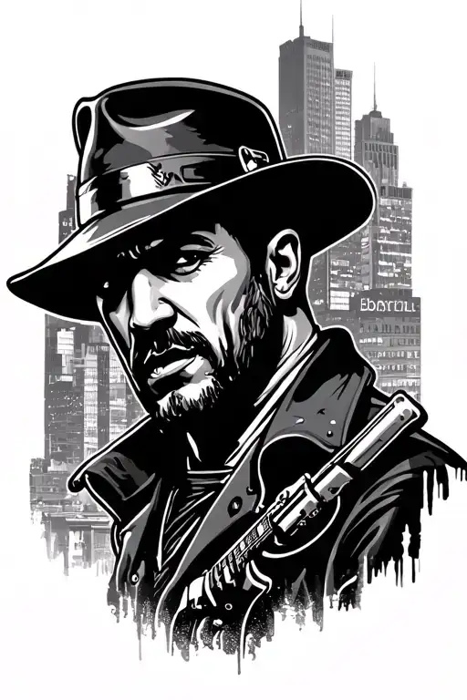 Chicago Gangster Theme Tattoo Design