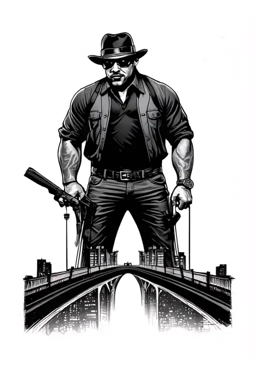 Chicago Gangster Theme Tattoo Design Add A Bridge To It