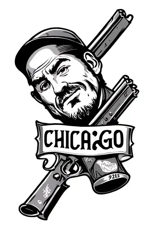 Chicago Gangster Theme Tattoo Design Add A Bridge To It Make It A Leg Sleeve