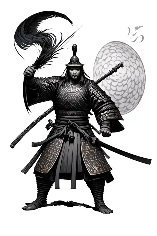 Japanese Samurai Warrior Holding