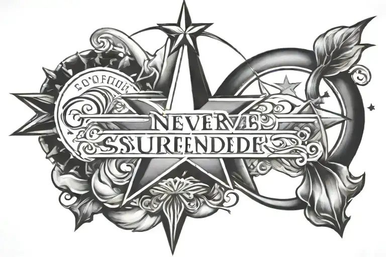 Never Surrender With Star And 1906 Date