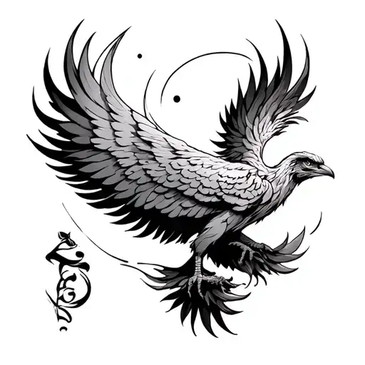 Pheonix Tattoo Sleeve With Cool Background