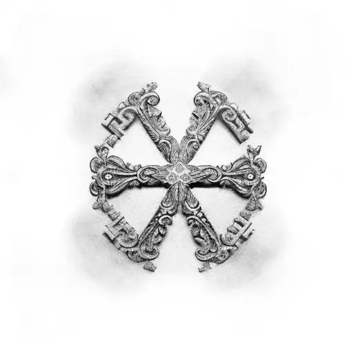 A Cross Made Of Money Bills