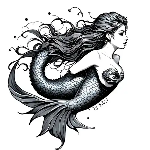 Gothic Mermaid Swimming