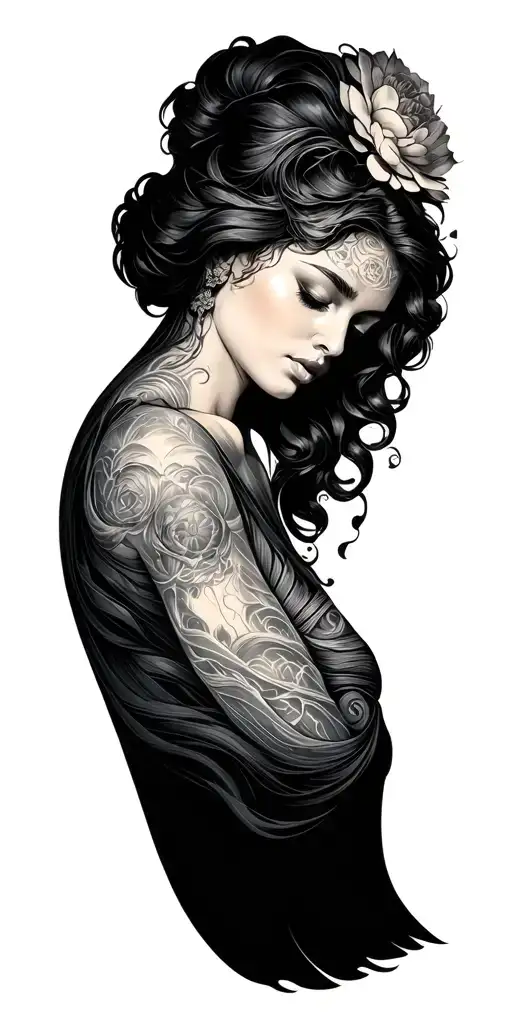 Fine Line Depiction Of Pleasure Over Matter